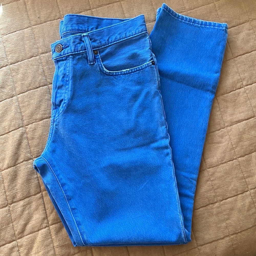 Washed look Royal Blue A&F Skinny jeans for men 34W32L